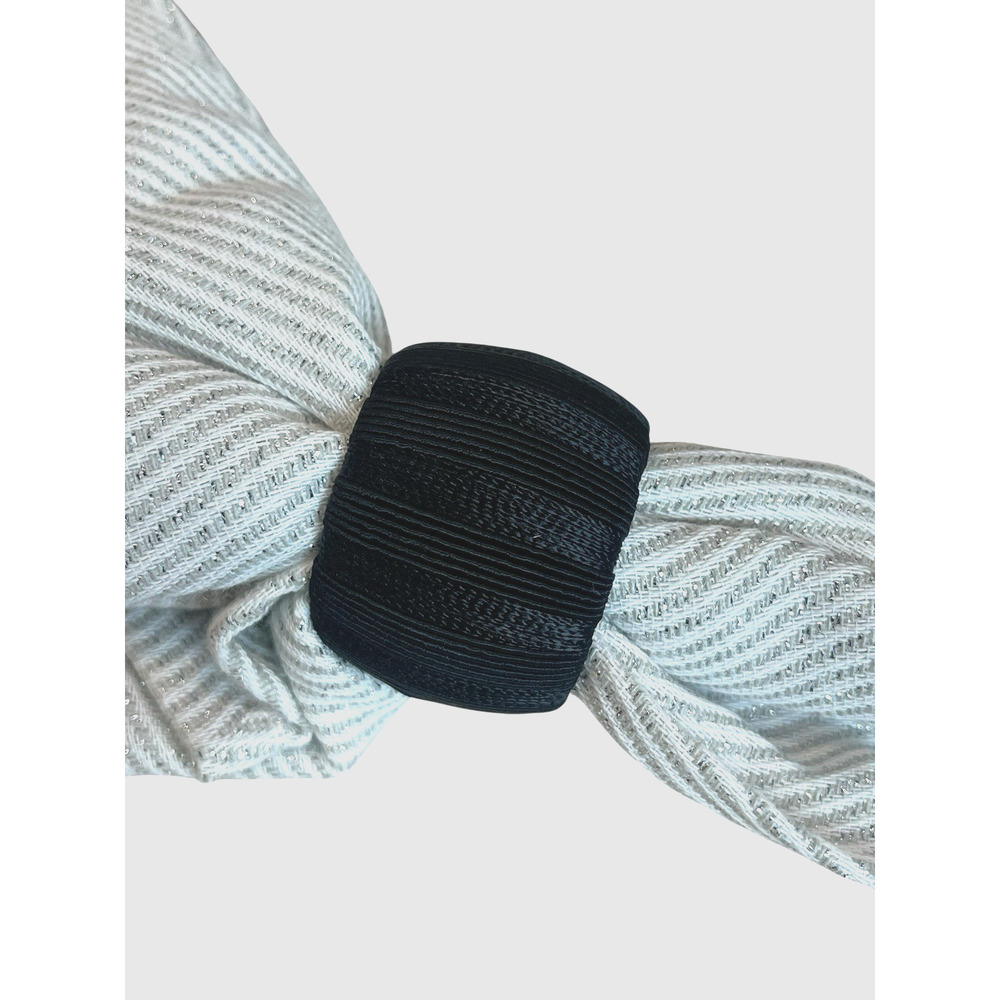 Black Cord Napkin Rings Set of 6 Vintage 1990s Table Decor Entertaining Decor